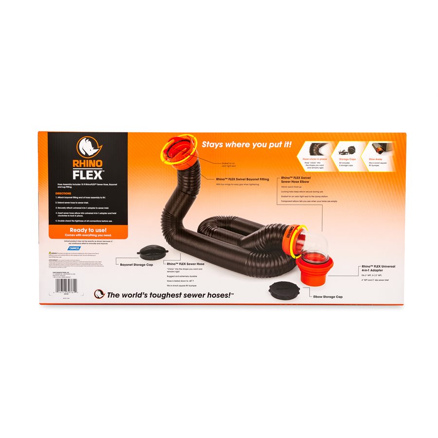 Product of Camco 39761 15 Feet Black Sewer Hose Yes 