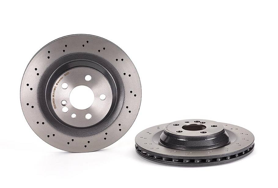 Product of Brembo 09B84221C02 Vented Cross Drilled 1 Piece Brake Rotor 