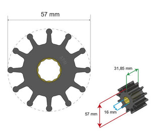 Albin 06-01-037 Water Pump Impeller||06-01-037_2.Jpg||87||a9a0601037||1486329