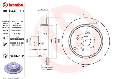 Brembo 08b44311c02 Brake Rotor||08.B443.11_1.Jpg||86||brm08b44311||1237251