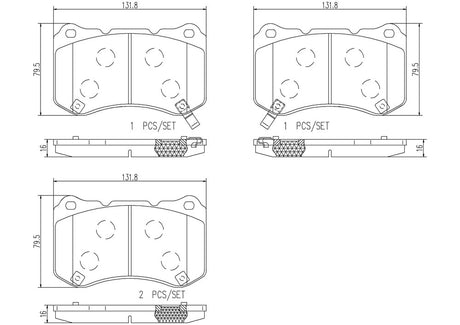 Product of Brembo P28059N Brake Pad - Set Of 4 
