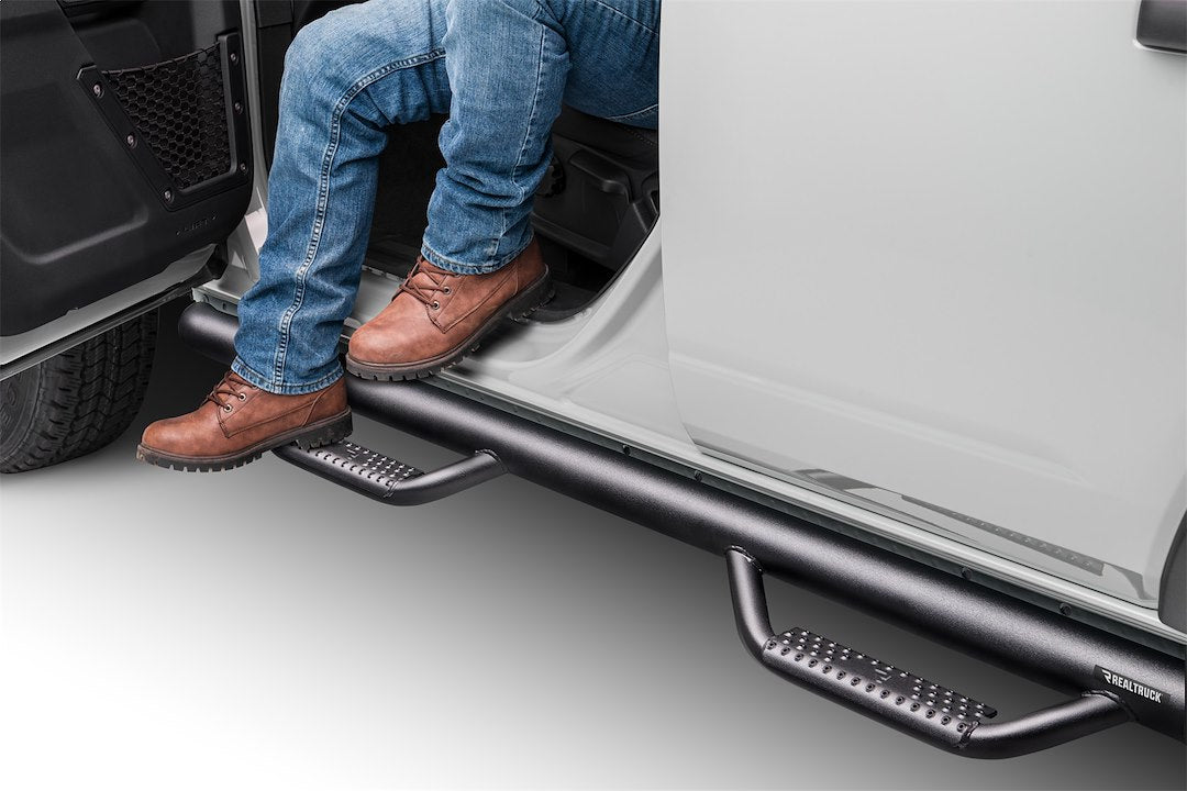 Product of N-Fab F2172B-TX W2W Series Nerf Bar With Drop Down Steps 