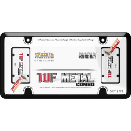 Cruiser 64051 License Plate Frame||64051_P01-Tuf-Metal-Combo_Black_Clear-Inpack.Jpg||86||c3464051||1050782
