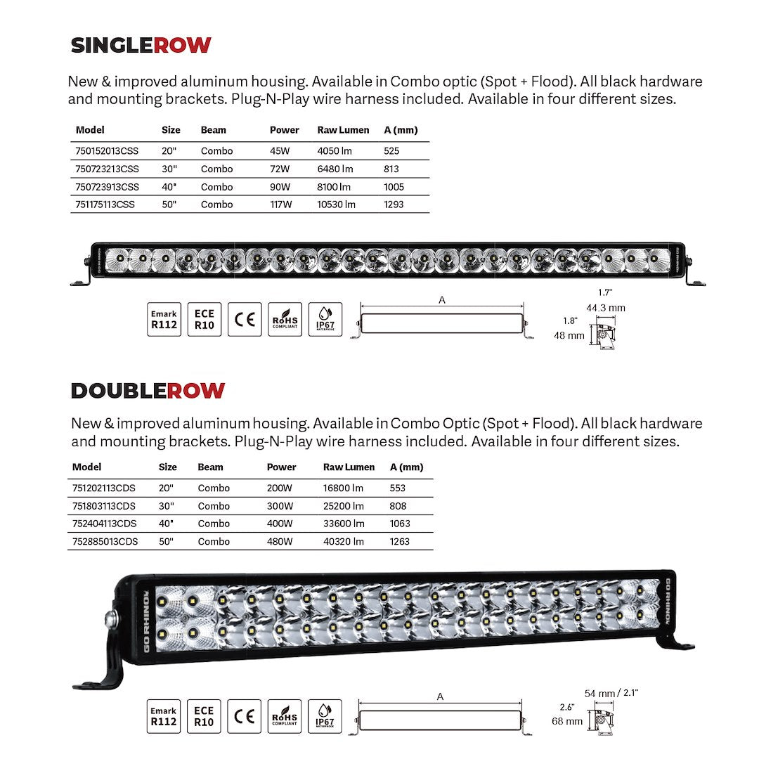 Go Rhino 752885013cds Light Bar||bright-Series_Specs.Jpg||88||g262885013cds||895366