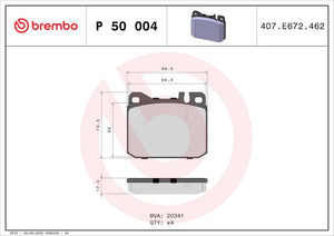 Product of Brembo P50004 Brake Pad - Set Of 4 
