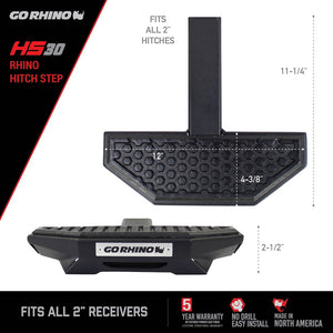 Product of Go Rhino HS3012T Black Textured Powder Coated Steel Truck Step