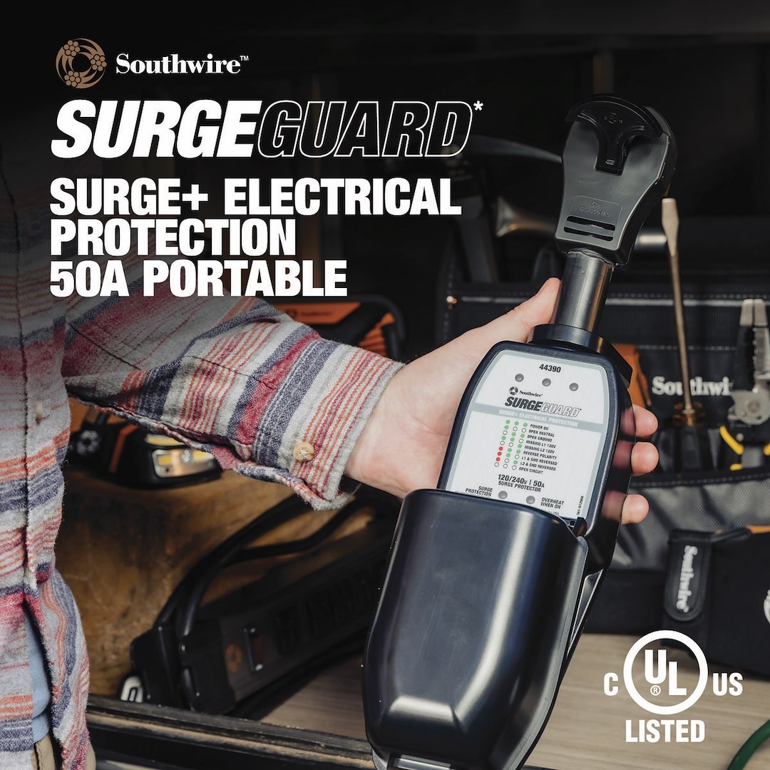 Product of SouthWire Corp. 44390 120/ 240 Volt 50 Amp Surge Protector 
