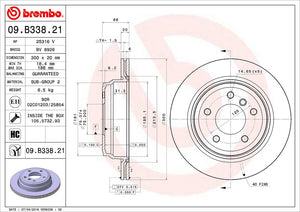 Product of Brembo 09B33821C02 Vented 1 Piece Brake Rotor 