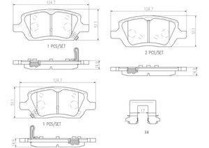 Product of Brembo P10035N Brake Pad - Set Of 4 