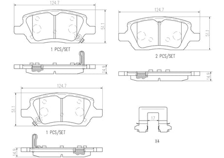 Product of Brembo P10035N Brake Pad - Set Of 4 