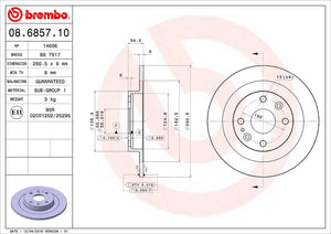 Product of Brembo 08685710C02 Solid 1 Piece Brake Rotor 