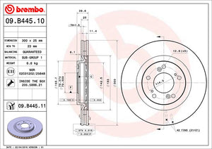 Product of Brembo 09B44511C02 Vented 1 Piece Brake Rotor 