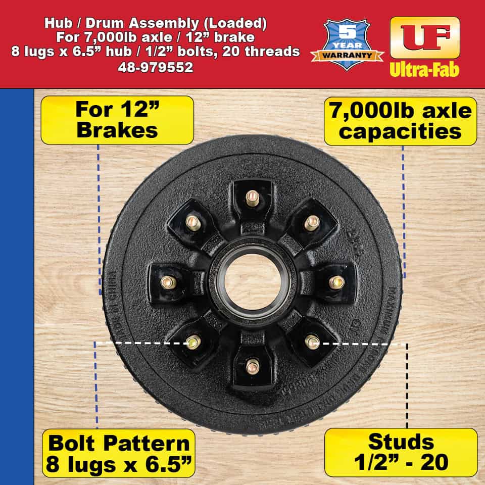 Ultra-Fab Products 48-979552 Trailer Brake Hub Assembly||48-979552_7.Jpg||92||u2948979552||1722307
