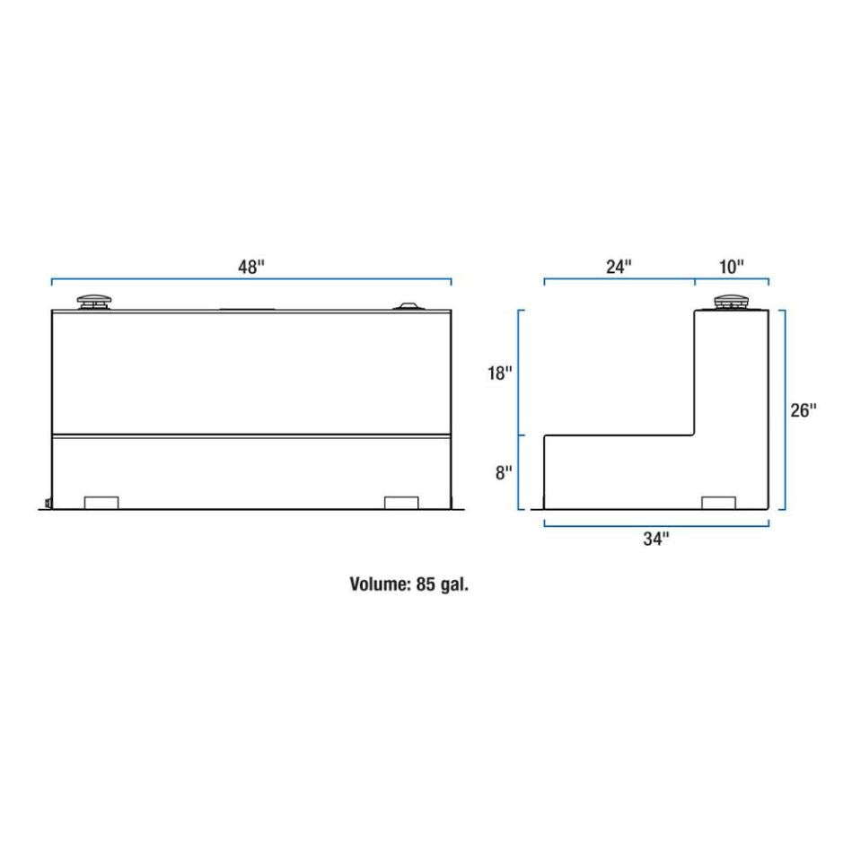 Product of UWS TT-85-L-T-P Diesel Liquid Transfer Tank 85 Gallon L-Shape 