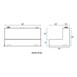 Product of UWS TT-85-L-T-P Diesel Liquid Transfer Tank 85 Gallon L-Shape 