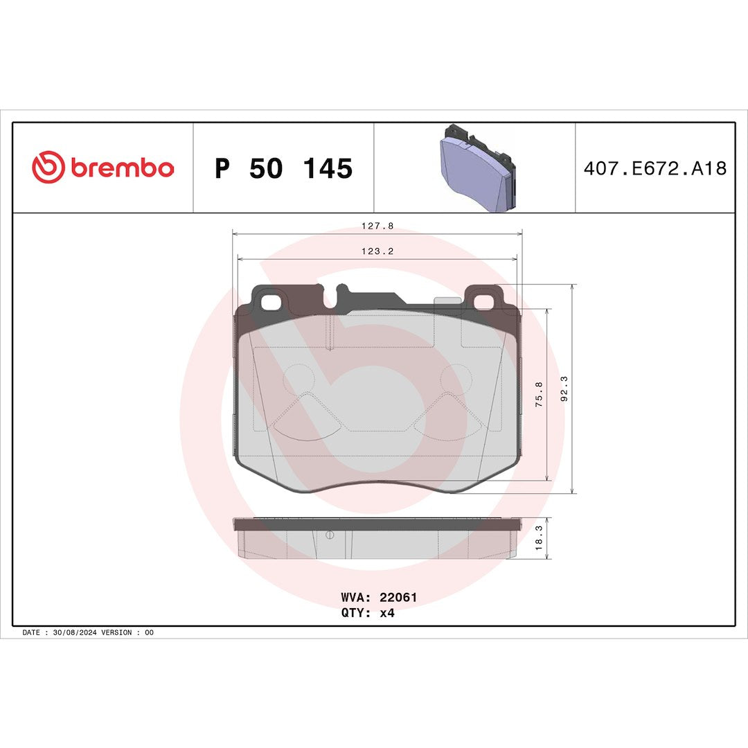Brembo P50145 Brake Pad||p50145_Drw.Jpg||87||brmp50145||1753710