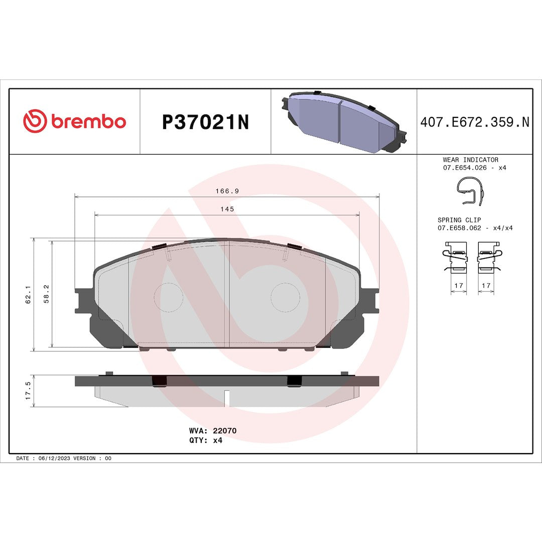Brembo P37021n Brake Pad||p37021n_Drw.Jpg||91||brmp37021n||1753141