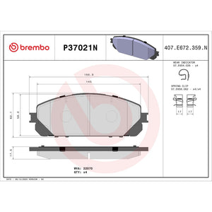 Brembo P37021n Brake Pad||p37021n_Drw.Jpg||91||brmp37021n||1753141