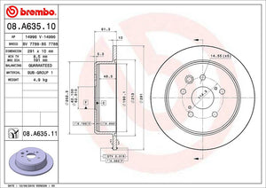 Product of Brembo 08A63511C02 Solid 1 Piece Brake Rotor 