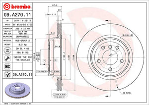 Product of Brembo 09A27011C02 Vented 1 Piece Brake Rotor 