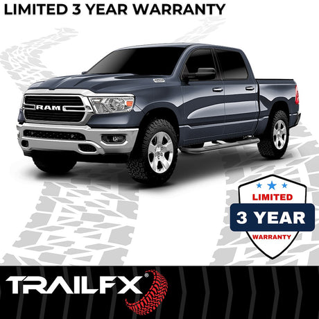 Product of TrailFX A0049B TFX Round Tube Side Steps Nerf Bar With Surface Steps 