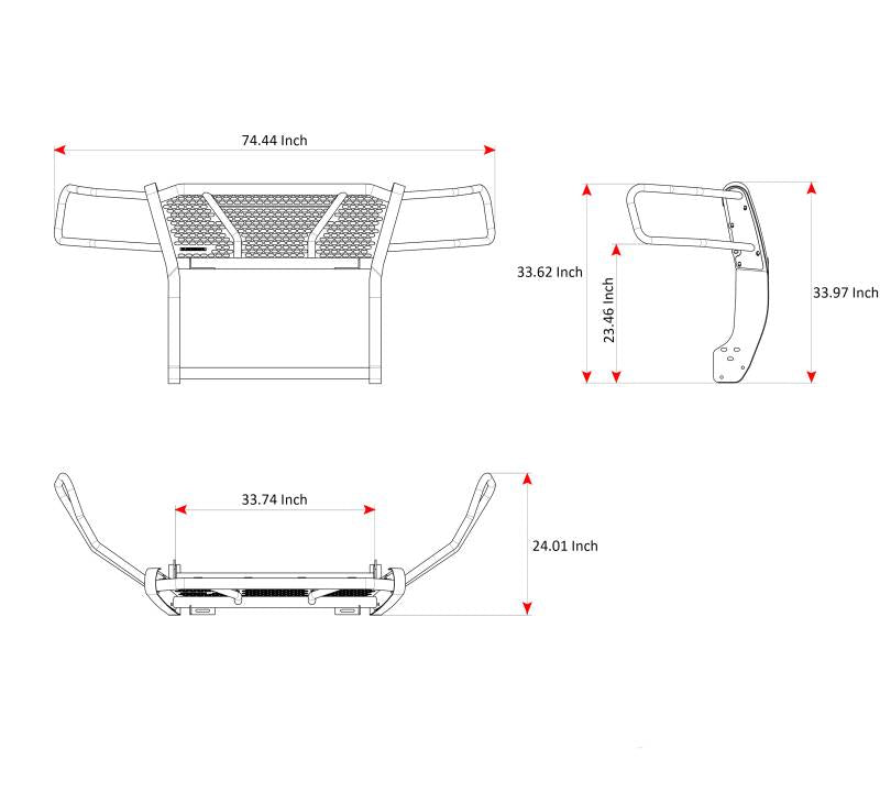 Black Horse Offroad Ru-Nifr22-B-K1 Grille Guard||ru-Nifr22-B-K1_9.Jpeg||93||blkunifr22bk1||1649315