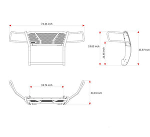 Black Horse Offroad Ru-Nifr22-B-K1 Grille Guard||ru-Nifr22-B-K1_9.Jpeg||93||blkunifr22bk1||1649315