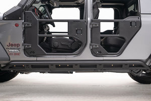 Product of Fab Fours JT20-G1850-1 Black Steel Oval Tube Rocker Panel Guard 