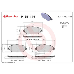 Brembo P85144 Brake Pad||p85144_Drw.Jpg||87||brmp85144||1754763