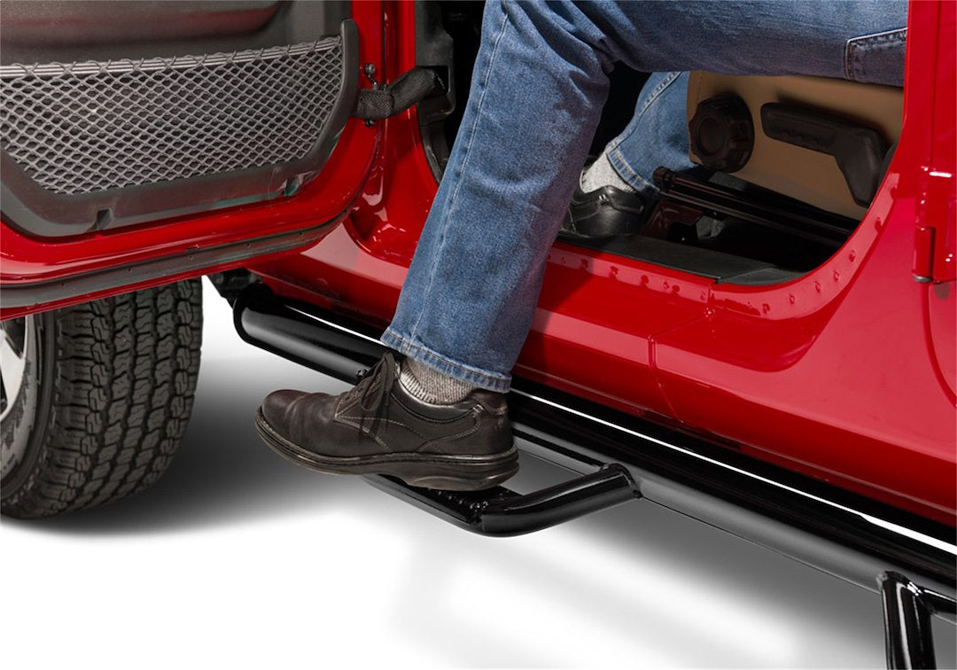 Product of N-Fab J1866-GB W2W Series Nerf Bar With Drop Down Steps 