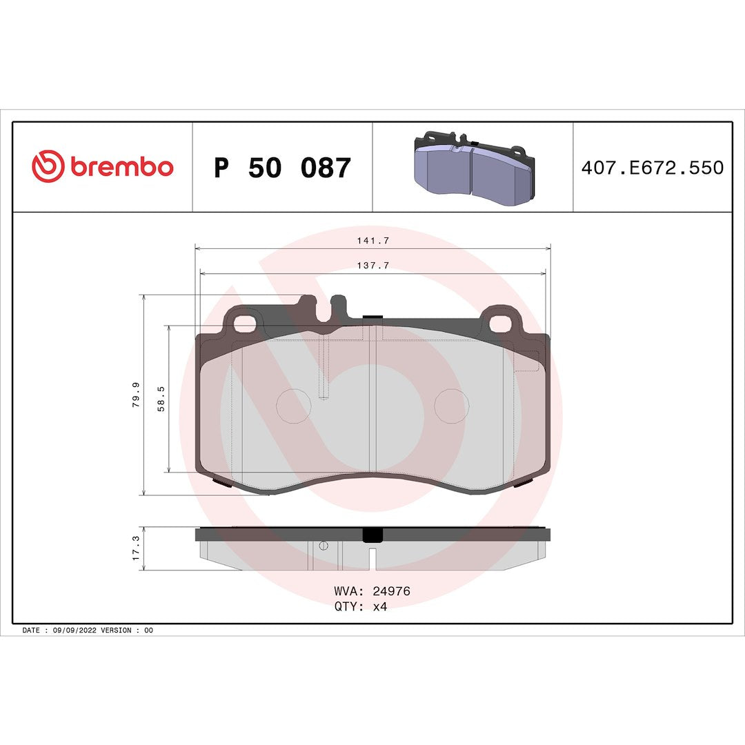 Brembo P50087 Brake Pad||p50087_Drw.Jpg||87||brmp50087||1753492