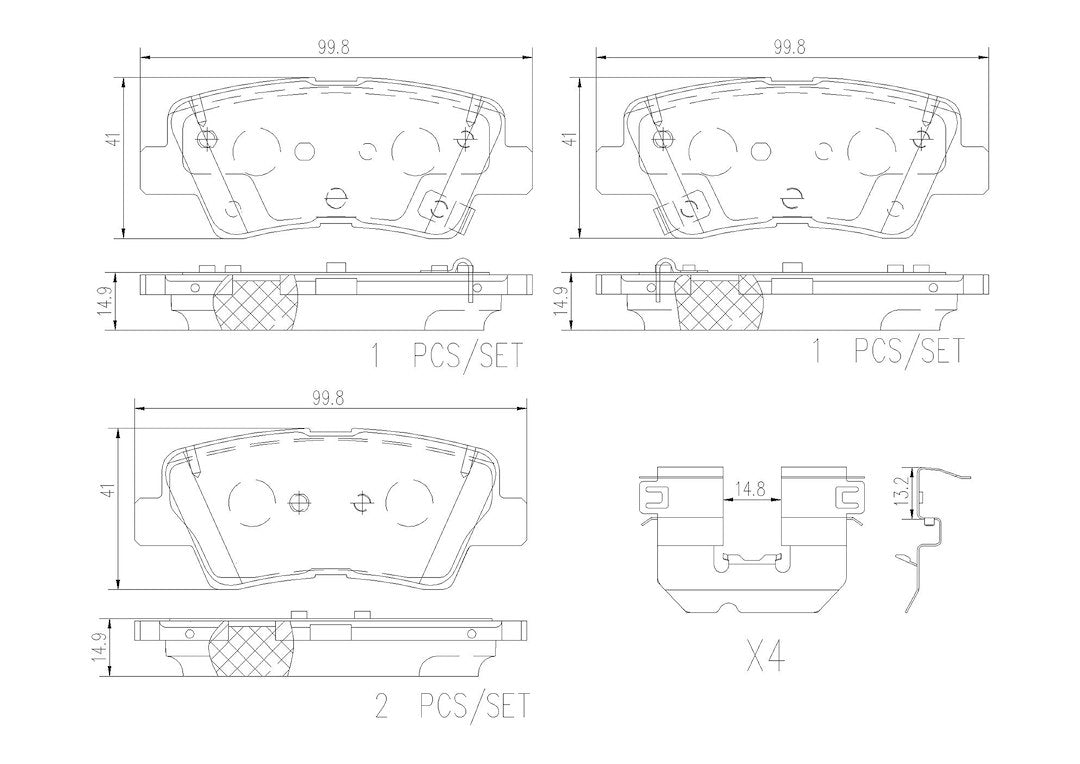 Product of Brembo P30103N Brake Pad - Set Of 4 