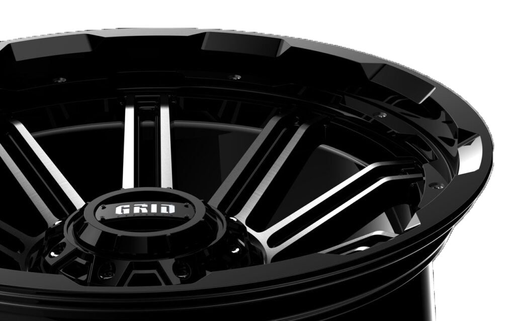 Product of Grid Wheels 18x9 Black With Natural Lip Wheel - 6x5.31 Bolt Pattern 