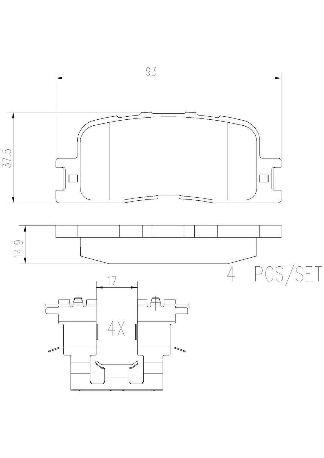 Product of Brembo P83088N Brake Pad - Set Of 4 