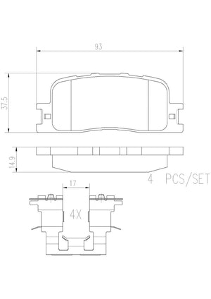 Product of Brembo P83088N Brake Pad - Set Of 4 