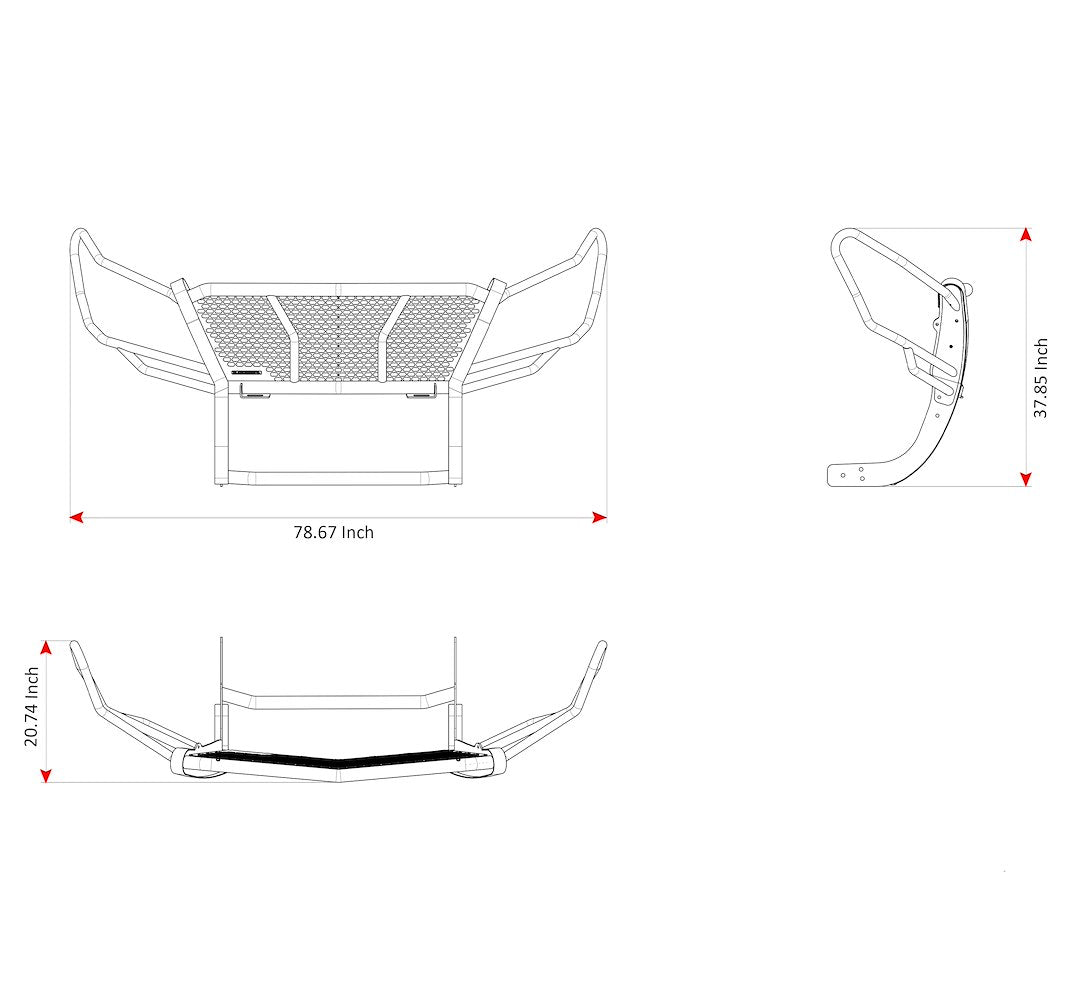 Black Horse Offroad Ru-Dosp07-B-Plr Grille Guard||||94||blkrudosp07bp||2008073
