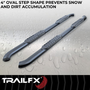 Product of TrailFX A1001B TFX 4" Oval Tube Side Steps Nerf Bar With Surface Steps 