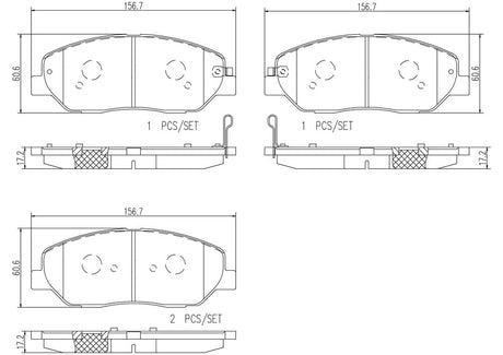 Product of Brembo P30072N Brake Pad - Set Of 4 