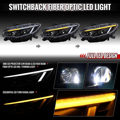 Spec-D Tuning Lhe-Cv16jm-Sq-Tm Headlight Assembly||lhe-Cv16jm-Sq-Tm_1.Jpg||86||sdtlhe6jmsqtm||2219525