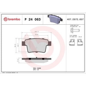 Brembo P24063 Brake Pad||||88||brmp24063||2008987
