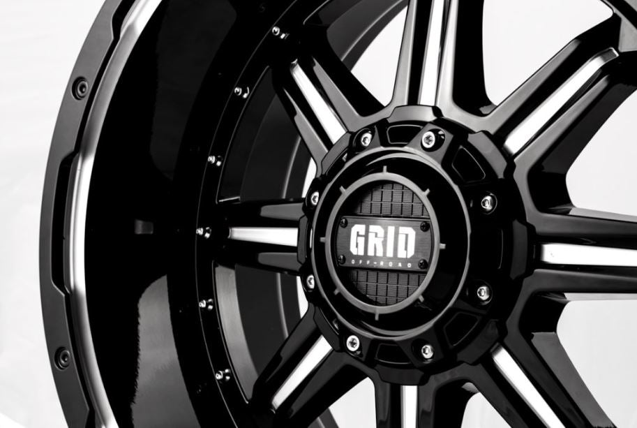 Product of Grid Wheels 20x10 Gloss Black With Natural Accents Wheel - 5x5.90 Bolt Pattern 