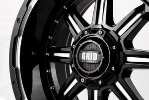 Product of Grid Wheels 20x10 Gloss Black With Natural Accents Wheel - 5x5.90 Bolt Pattern 