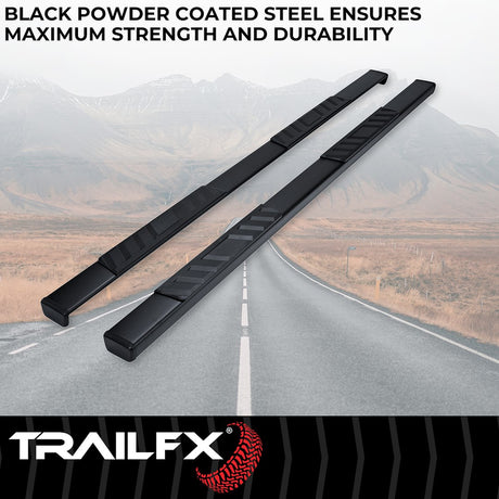 Product of TrailFX A4018B TFX 4" Trapezoid Side Steps Nerf Bar With Surface Steps 