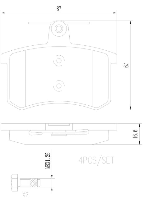Product of Brembo P85013N Brake Pad - Set Of 4 