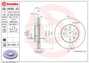 Product of Brembo 09A44511C02 Vented 1 Piece Brake Rotor 