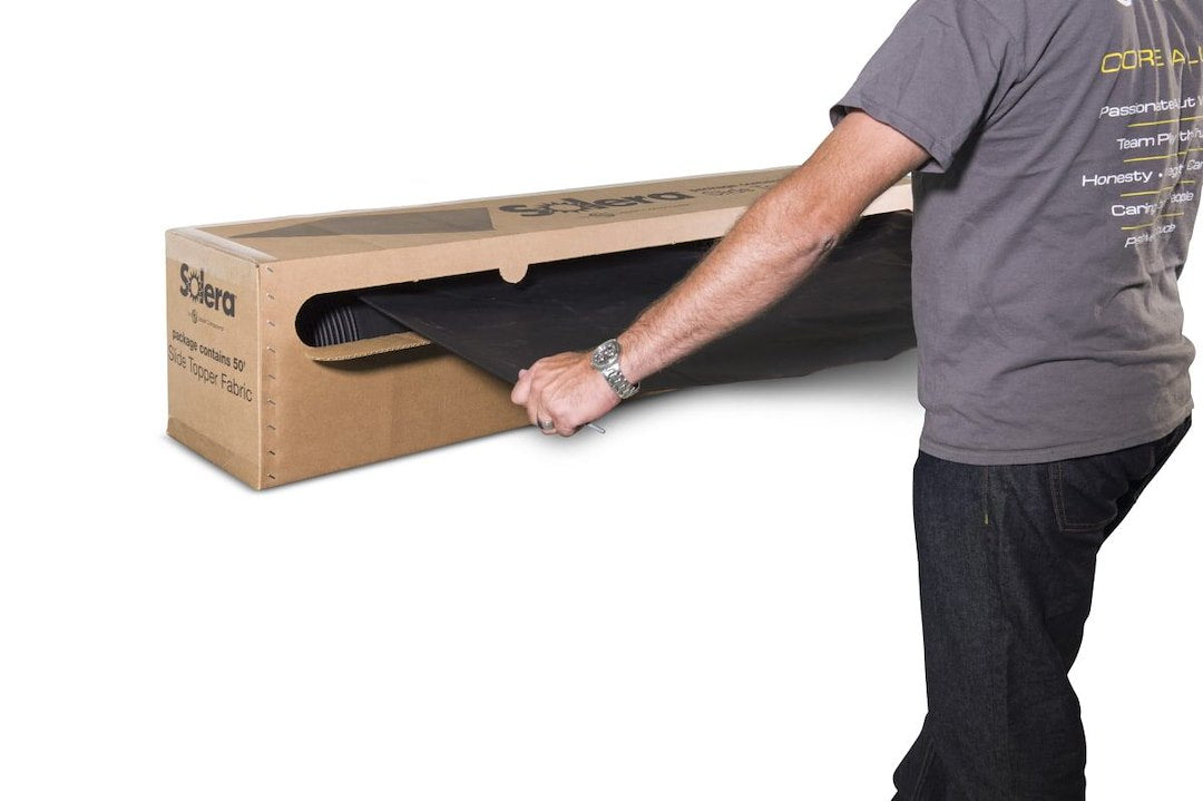 Product of Lippert Components 432253 Black/ Gray/ Silver RV Patio Anti-Scuff/ Anti-Mildew Fabric Awning Fabric 