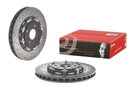 Product of Brembo 09B08513C02 Vented Cross Drilled 1 Piece Brake Rotor 