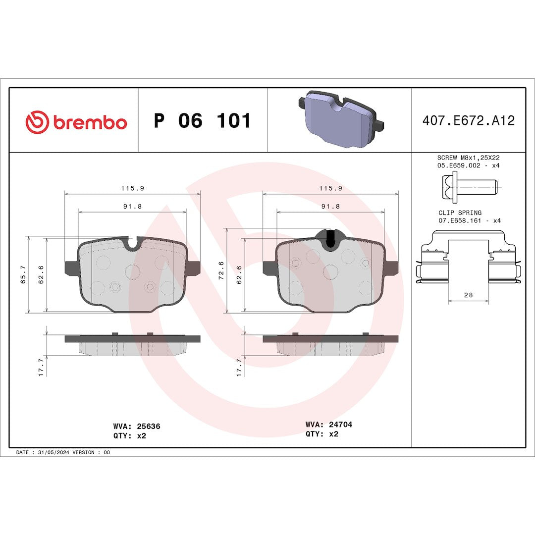 Brembo P06101 Brake Pad||p06101_Drw.Jpg||88||brmp06101||1754555