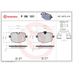 Brembo P06101 Brake Pad||p06101_Drw.Jpg||88||brmp06101||1754555
