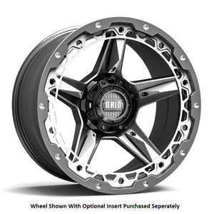 Product of Grid Wheels 17x9 Black With Natural Accents Wheel - 5x4.50 Bolt Pattern 